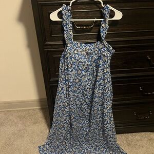J. Crew Blue and White Floral Maxi Dress